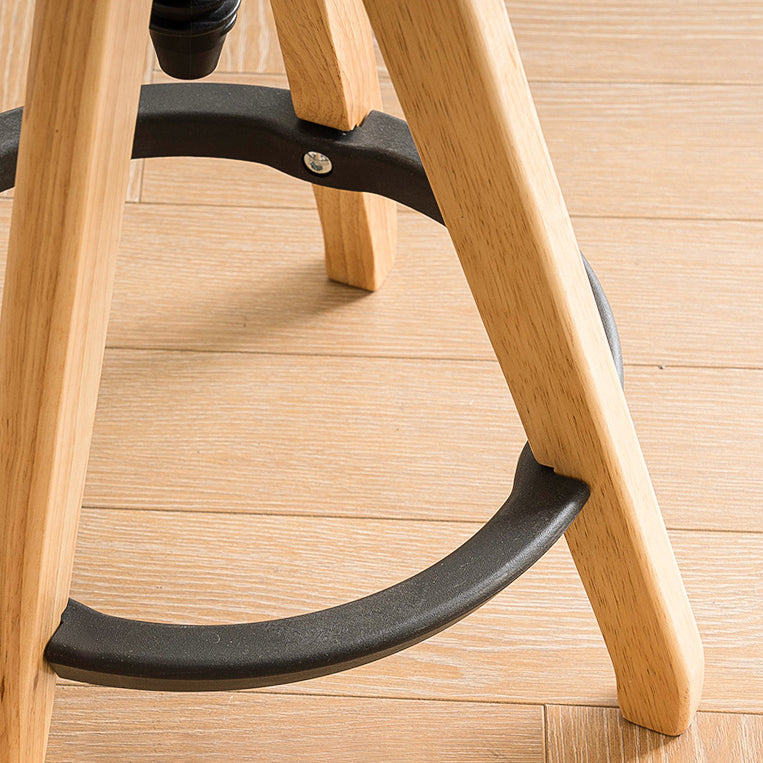 Rotatable Rubberwood Nylon Backless Bar Stool