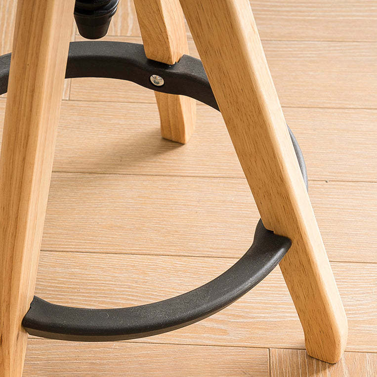 Rotatable Rubberwood Nylon Backless Bar Stool