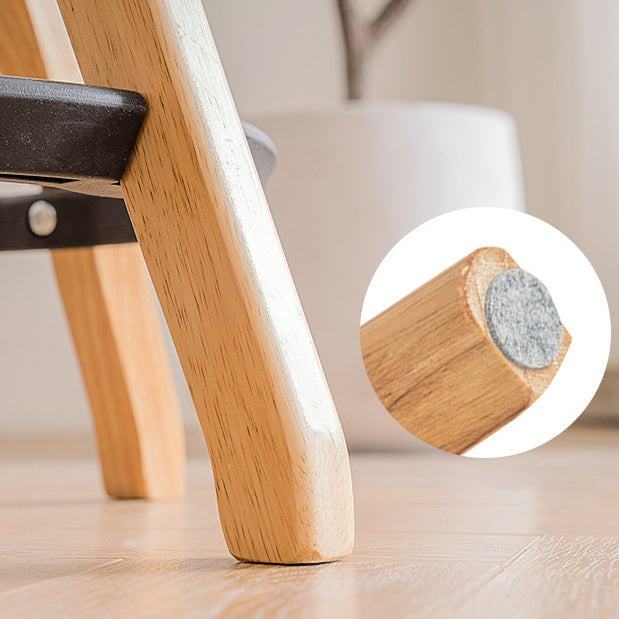 Rotatable Rubberwood Nylon Backless Bar Stool