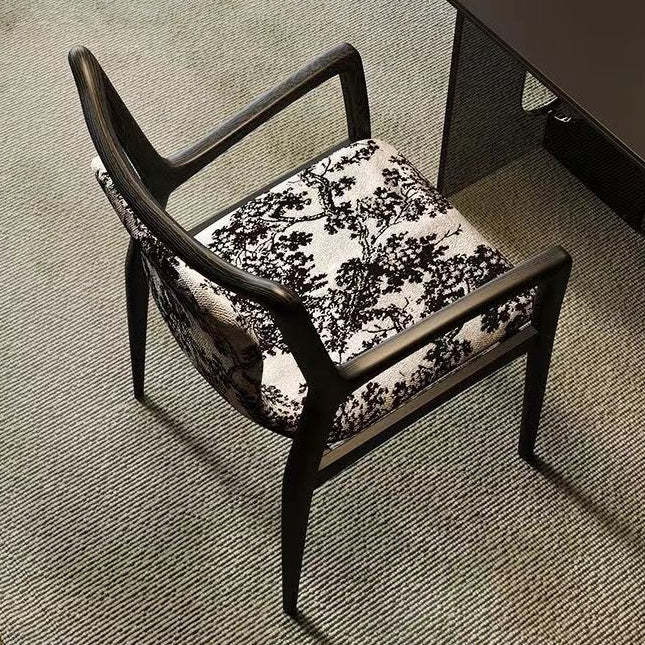 Nordic Ink Painting Fabric Ash Dining Chair