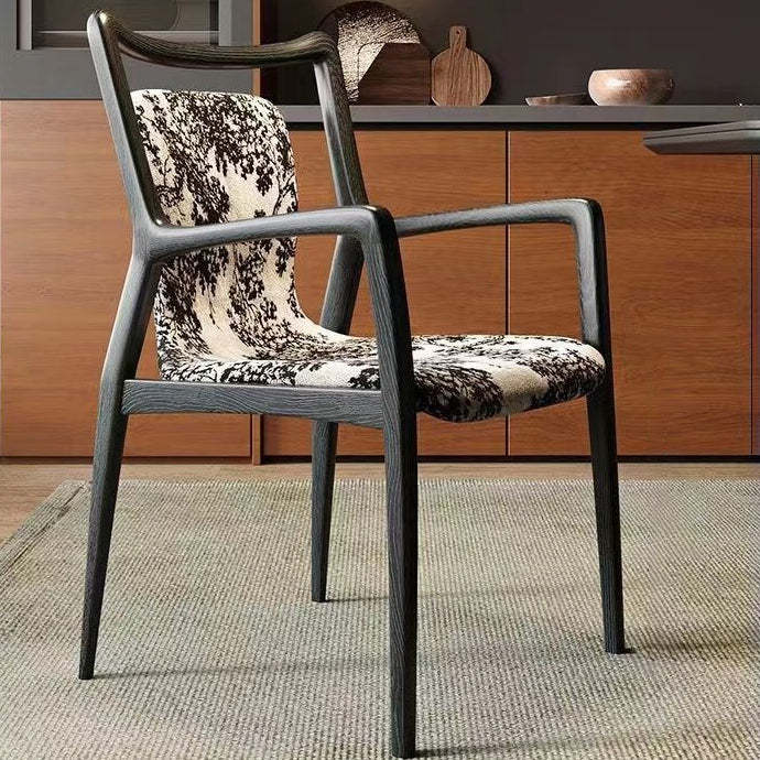 Nordic Ink Painting Fabric Ash Dining Chair