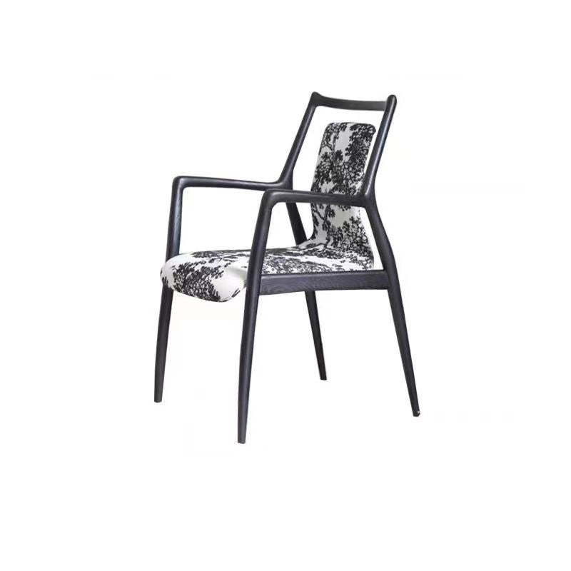 Nordic Ink Painting Fabric Ash Dining Chair