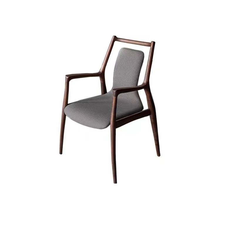 Ink painting fabric dining chairs & benches for living room — Gray / Walnut