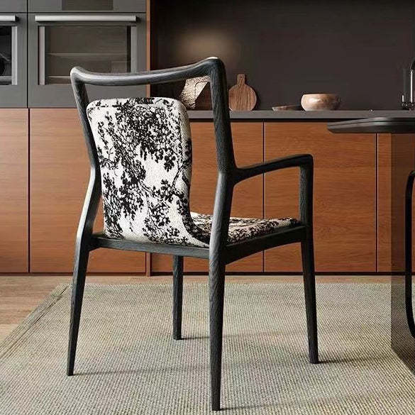 Nordic Ink Painting Fabric Ash Dining Chair