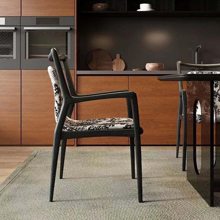 Nordic Ink Painting Fabric Ash Dining Chair
