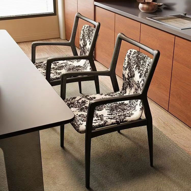 Nordic Ink Painting Fabric Ash Dining Chair