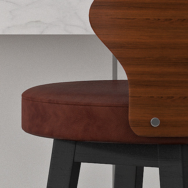 Nordic Fabric Leather Wood Bar Stool