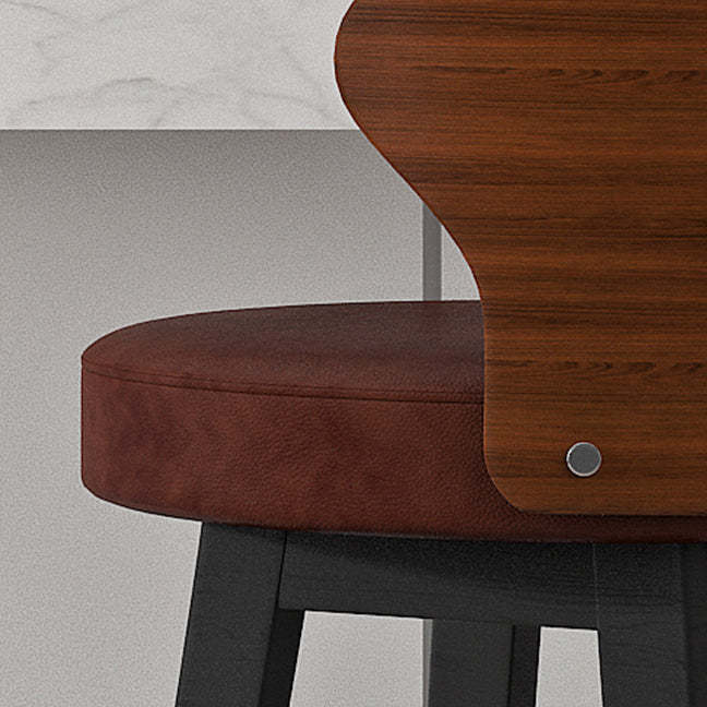 Nordic Fabric Leather Wood Bar Stool