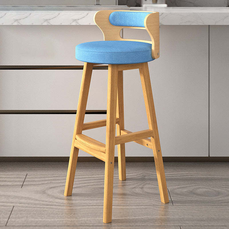 Lighom nordic wood bar & counter stools in leather fabric wood