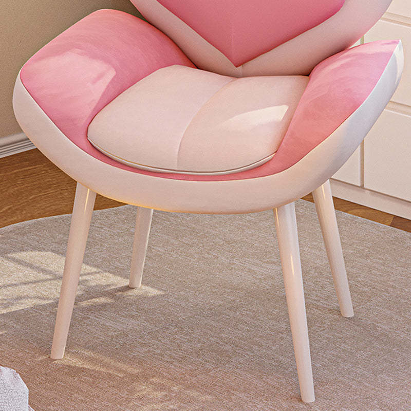 Nordic Love Heart Flannelette Pine Vanity Stool — Gray + Off White