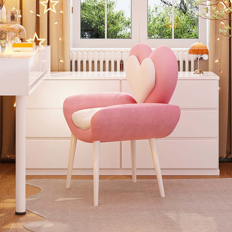 Nordic Love Heart Flannelette Pine Vanity Stool