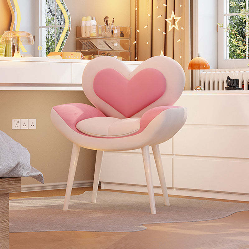 Nordic Love Heart Flannelette Pine Vanity Stool