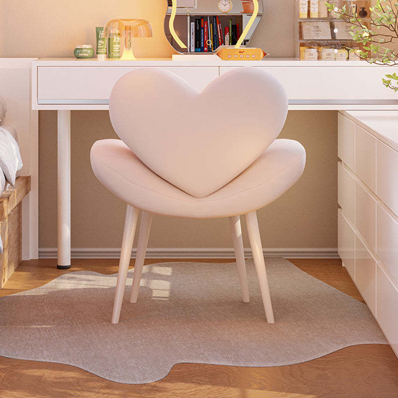 Nordic Love Heart Flannelette Pine Vanity Stool