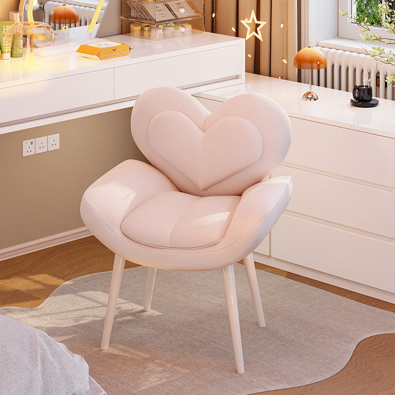 Nordic Love Heart Flannelette Pine Vanity Stool