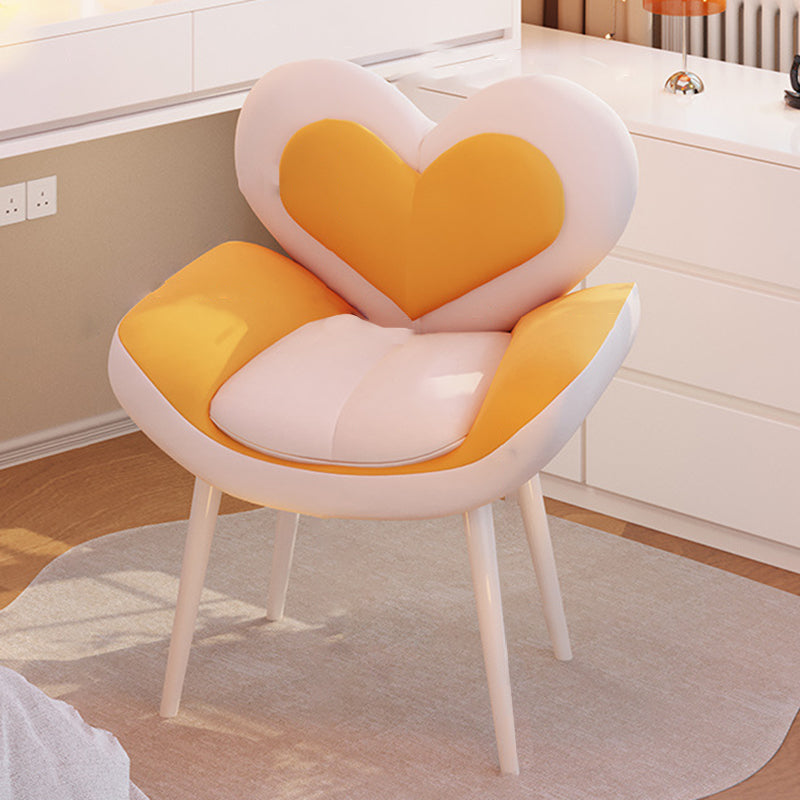 Nordic Love Heart Flannelette Pine Vanity Stool