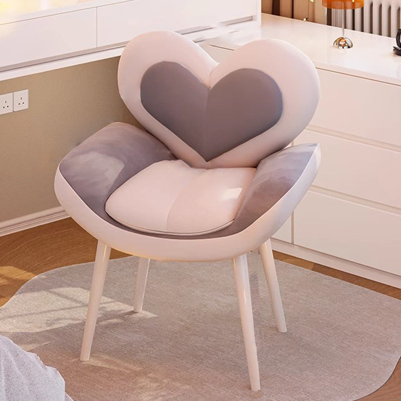 Nordic Love Heart Flannelette Pine Vanity Stool