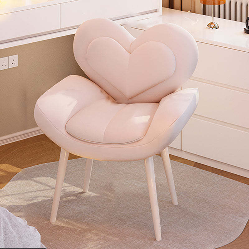 Nordic Love Heart Flannelette Pine Vanity Stool