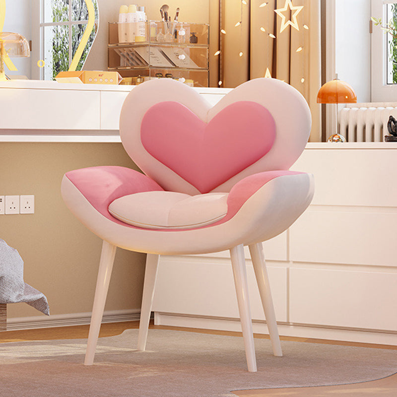 Nordic Love Heart Flannelette Pine Vanity Stool