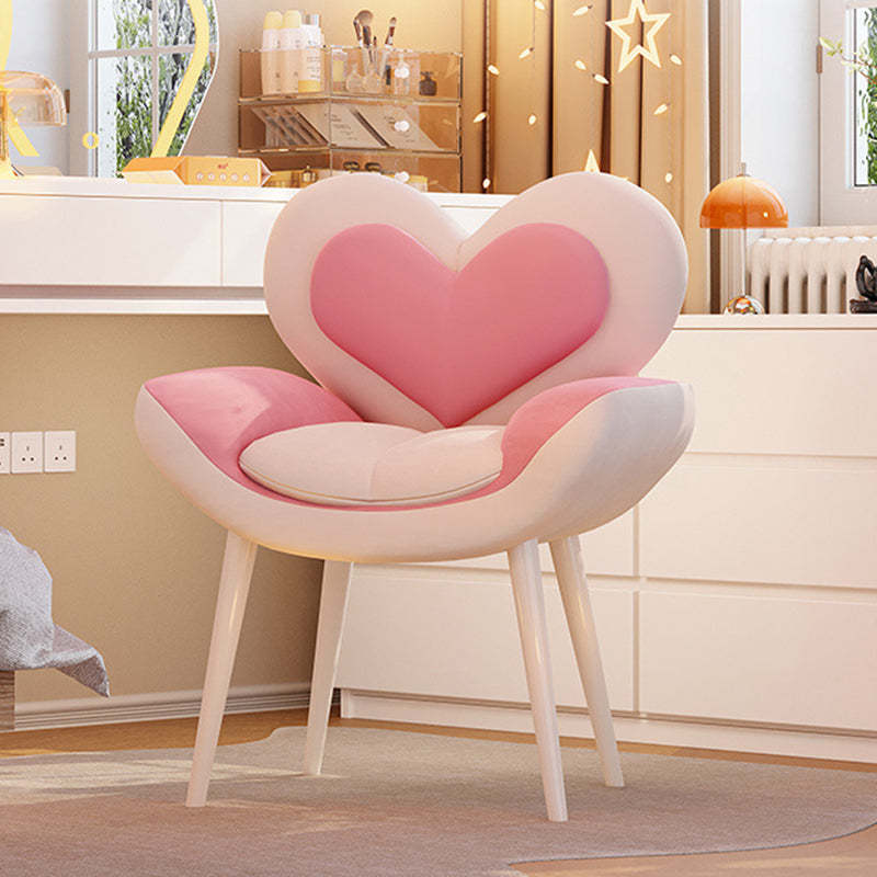 Nordic Love Heart Flannelette Pine Vanity Stool