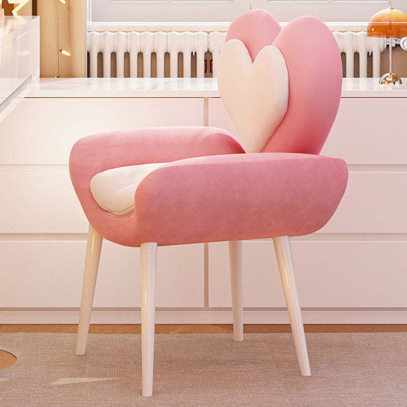 Nordic Love Heart Flannelette Pine Vanity Stool