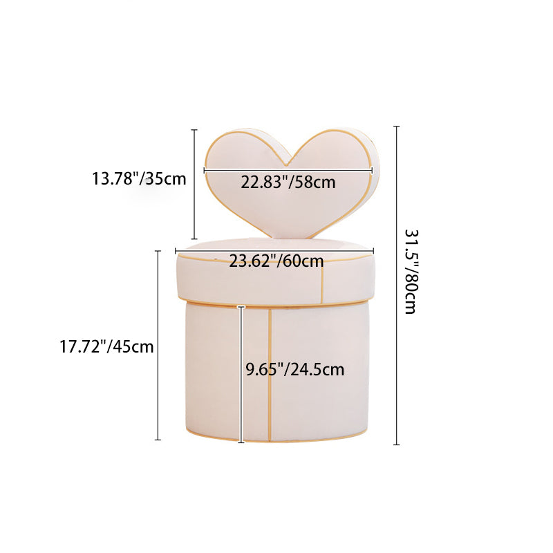 Nordic Cylinder Swivel Flannelette Pine Vanity Stool — Rotation / Pink + Pink