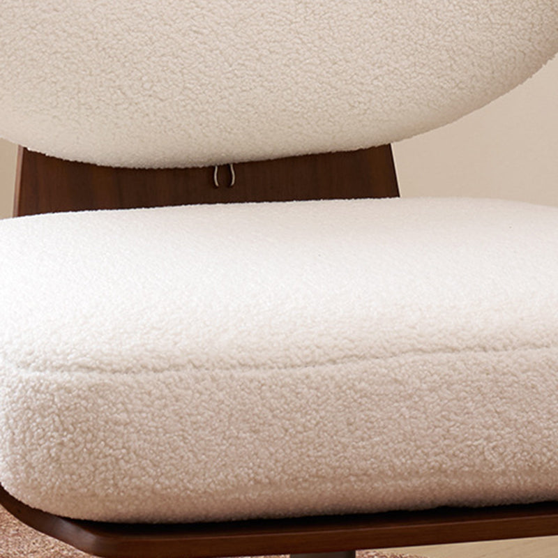 French Lambswool Walnut Steel Sofa