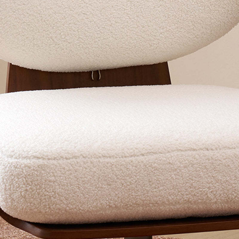French Lambswool Walnut Steel Sofa