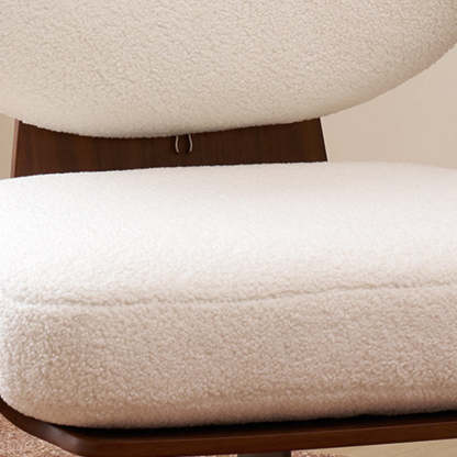 French Lambswool Walnut Steel Sofa