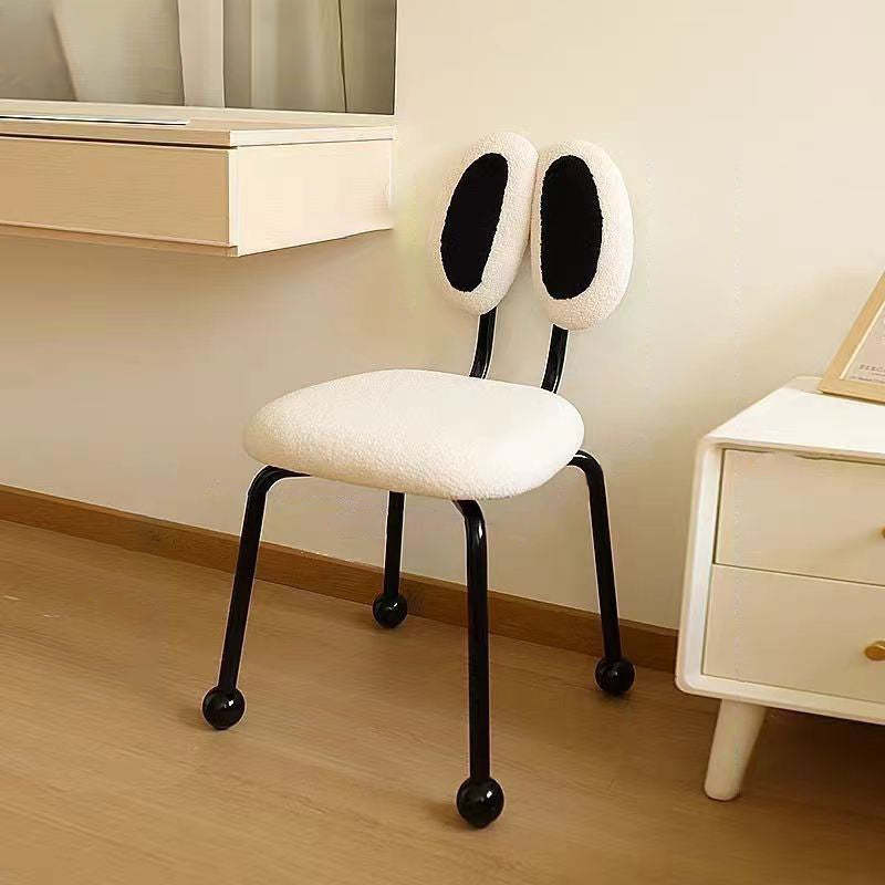 Crab Shape Lambswool Steel Vanity Stool