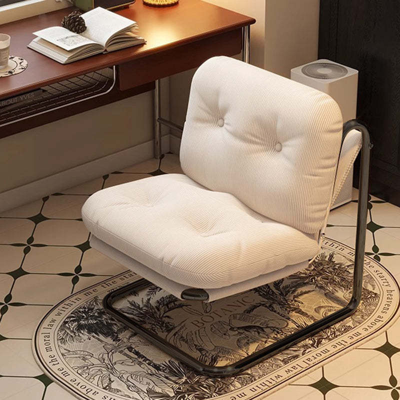 Nordic Corduroy Armless Sofa Backrest — White