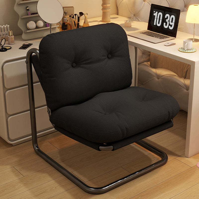 Nordic Corduroy Armless Sofa Backrest — Black