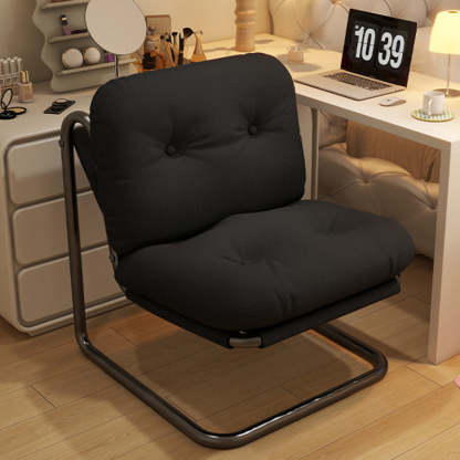 Nordic Corduroy Armless Sofa Backrest — Black