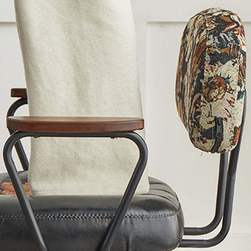 Retro Leather Sunflower Swivel Desk Chair
