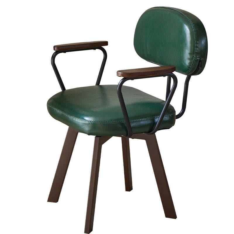 Retro Leather Sunflower Swivel Desk Chair