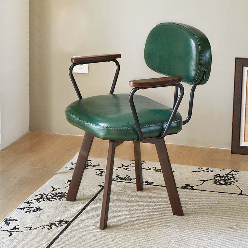 Retro Leather Sunflower Swivel Desk Chair