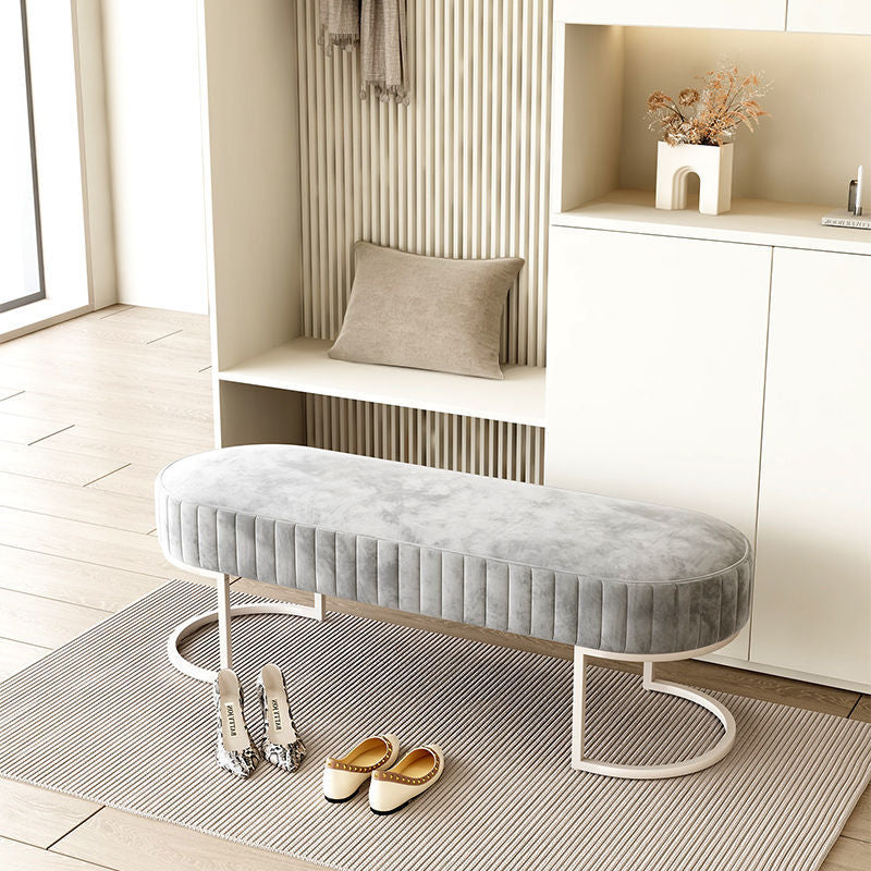 Nordic Flannelette Armless Bench — Gold / Pink