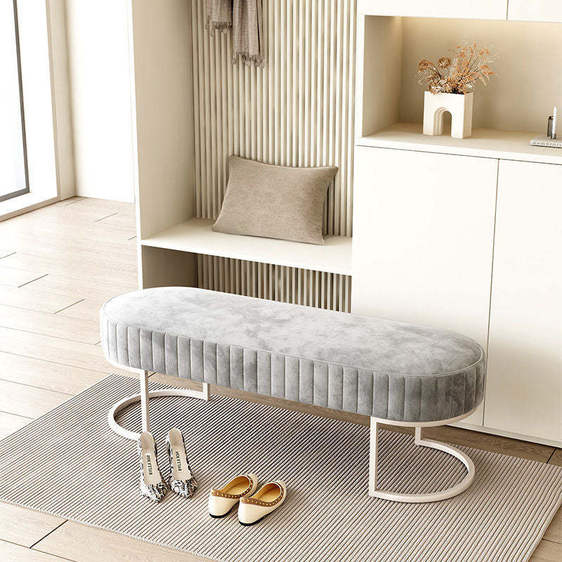 Nordic Flannelette Armless Bench — Gold / Pink