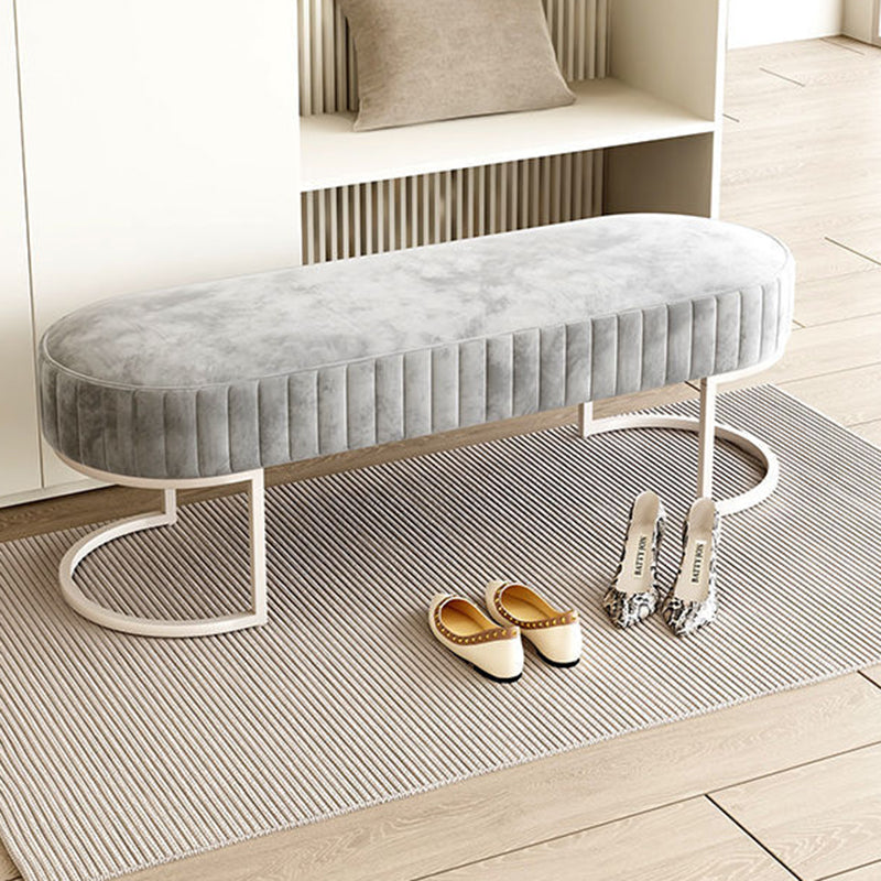 Nordic Flannelette Armless Bench — Gold / Dark Green