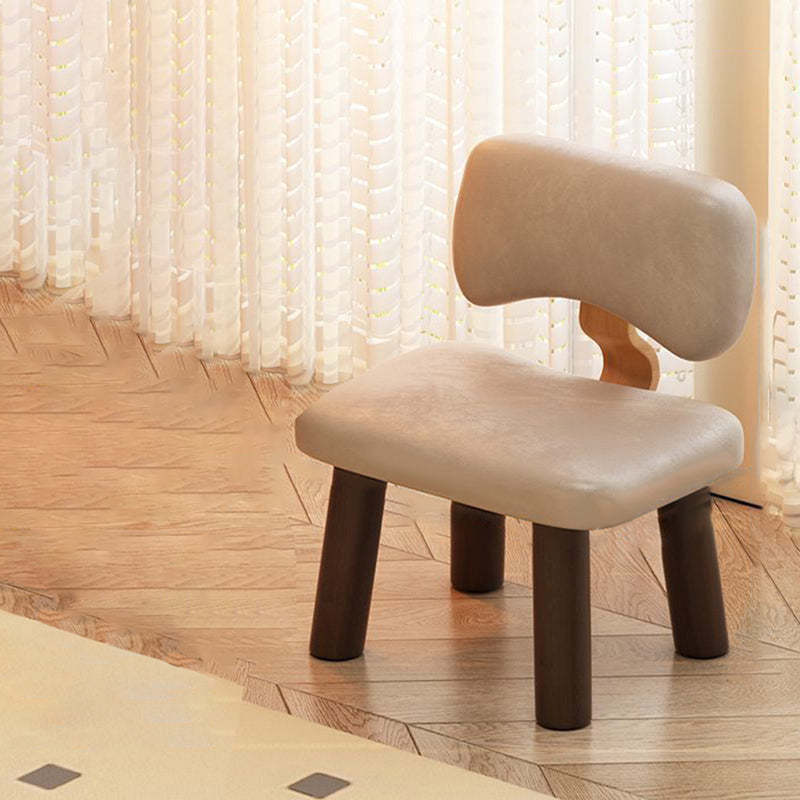 Nordic Leather Solid Wood Low Stool