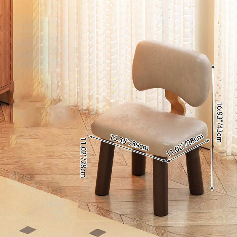 Nordic Leather Solid Wood Low Stool
