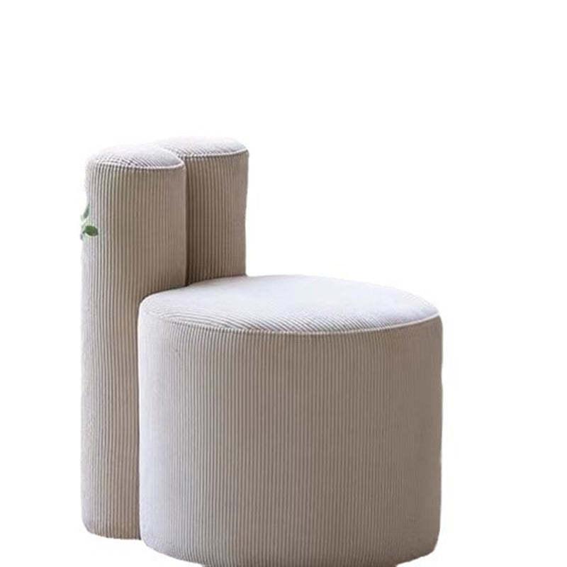 Nordic Rabbit Ears Corduroy Wood Vanity Stool