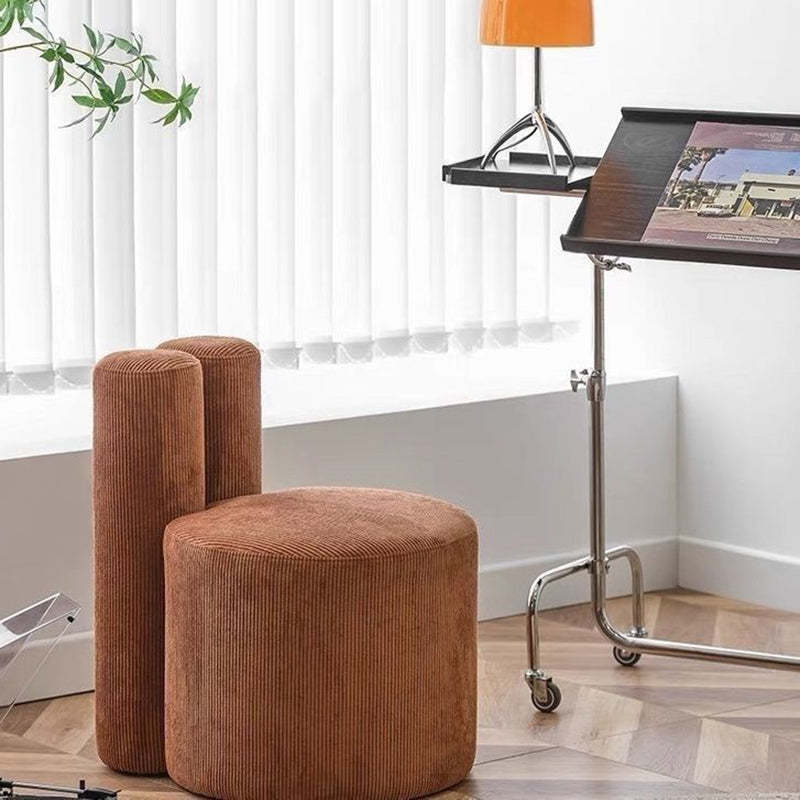 Nordic Rabbit Ears Corduroy Wood Vanity Stool
