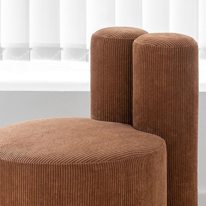 Nordic Rabbit Ears Corduroy Wood Vanity Stool