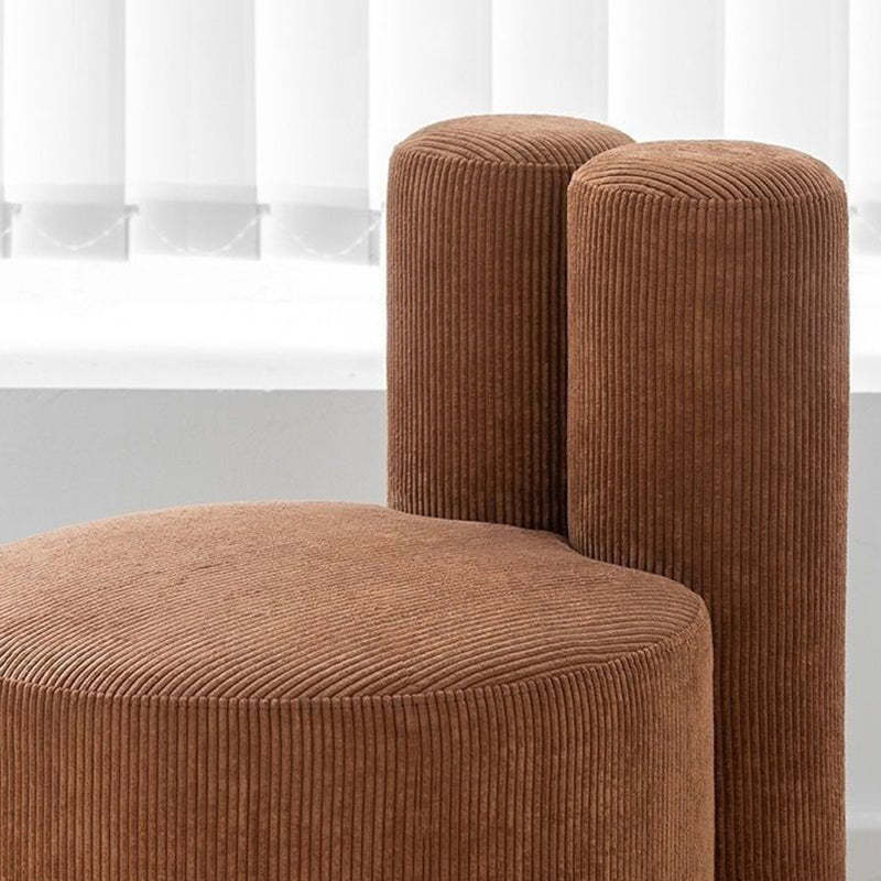 Nordic Rabbit Ears Corduroy Wood Vanity Stool
