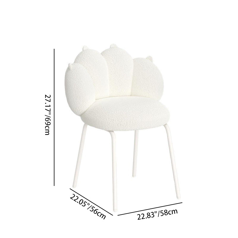 Nordic Bear Paw Swivel Lambswool Vanity Stool — Rotatable / Off White