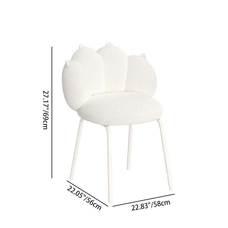 Nordic Bear Paw Swivel Lambswool Vanity Stool — Rotatable / Off White