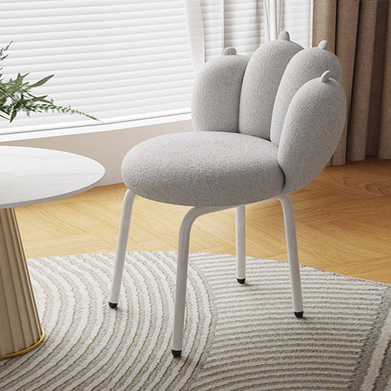 Nordic Bear Paw Swivel Lambswool Vanity Stool — Non-rotatable / Gray