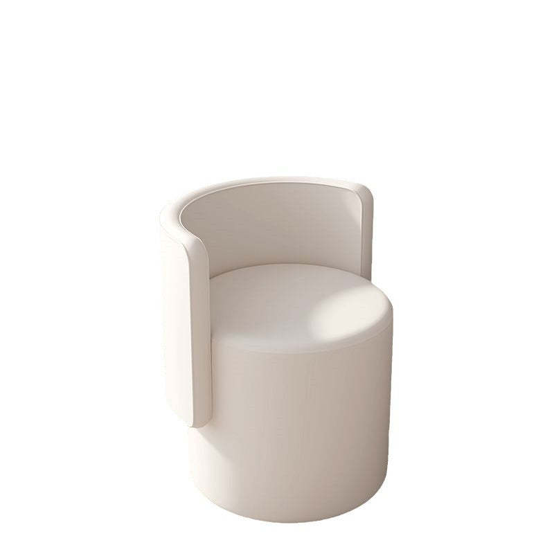 Nordic Cylinder Swivel Wood Leather Vanity Stool