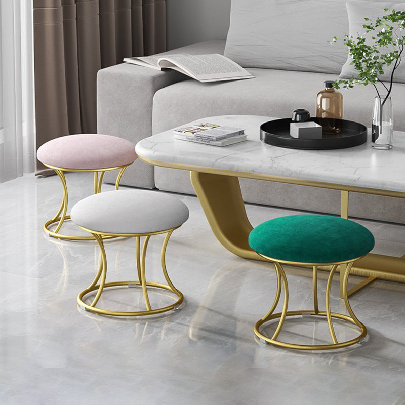 Nordic Round Flannelette Iron Low Stool