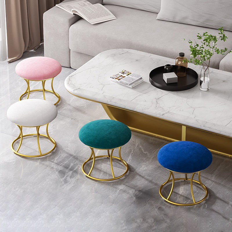 Nordic Round Flannelette Iron Low Stool